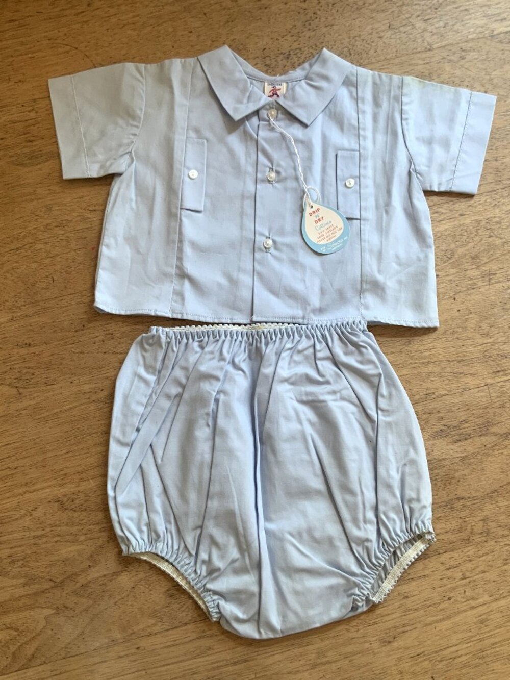 Vintage "Petit Poucet" Baby Shirt And Diaper Cover
